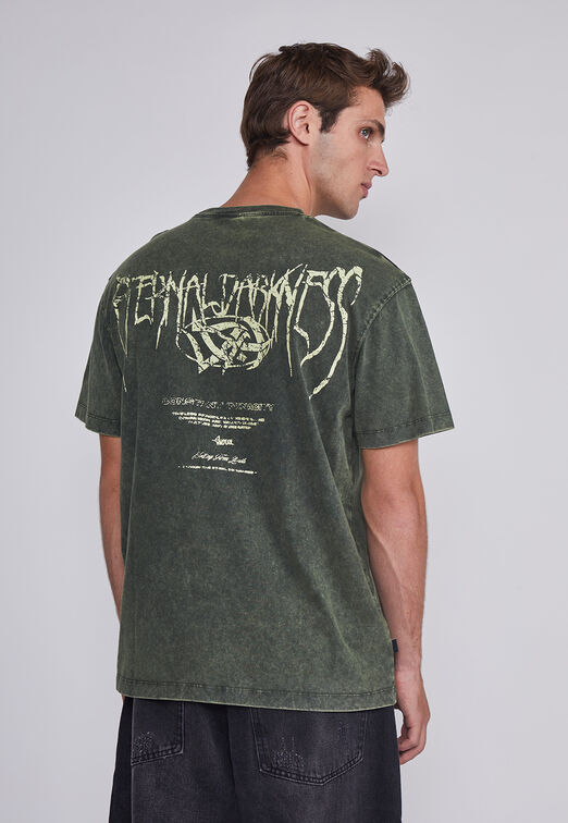 Polera Hombre Lavada Verde Sioux